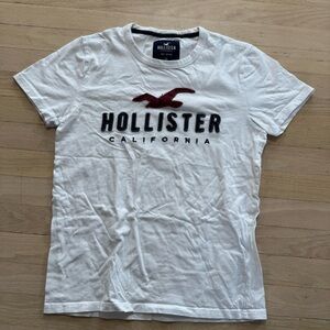 Hollister California Embroidered Logo White T-Shirt Men's XS